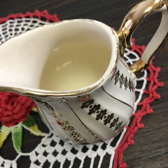 Sadler England Gilt Gold Porcealin Sugar Bowl & Creamer Set - Picture 9 of 9